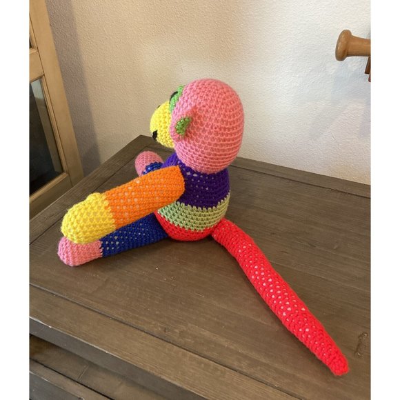 Crochet Rainbow Monkey 10” Inches Tall hobbyist - Picture 4 of 10
